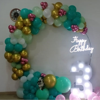 Happy Birthday LED 3rd Balloon Ring Decoration