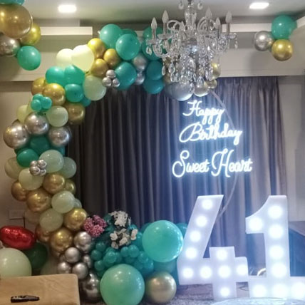 Happy Birthday LED 41st Balloon Ring Decoration