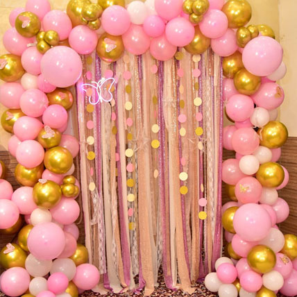 Organic Pink Balloon Decoration